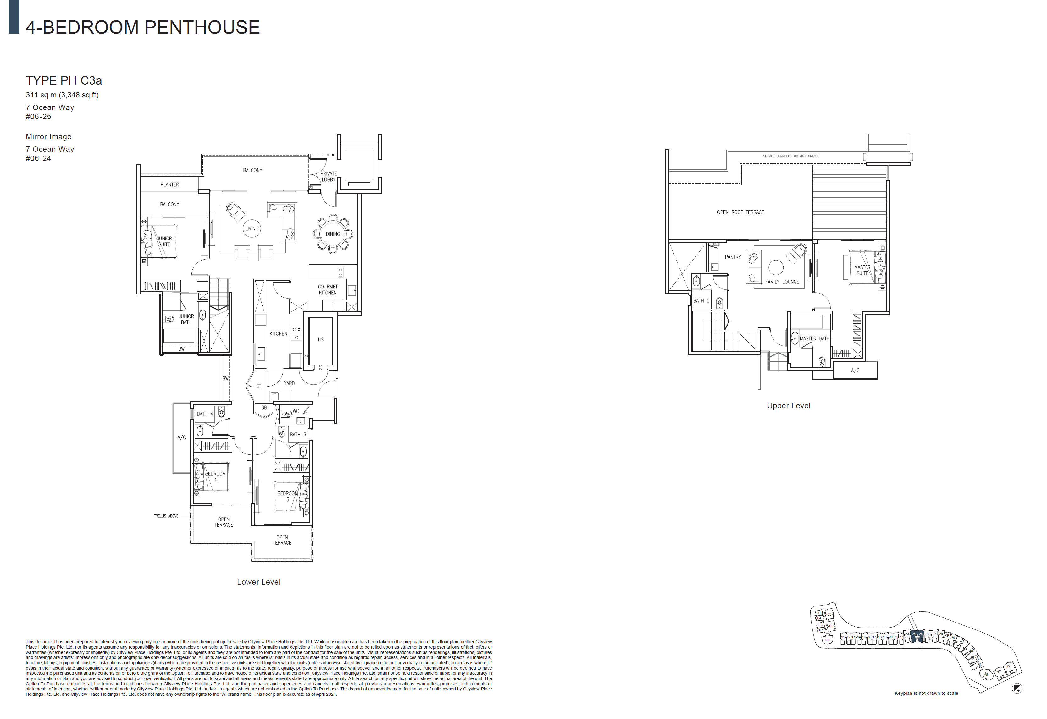 The Residences At W Singapore Sentosa Cove Penthouse PH C3a floor plan