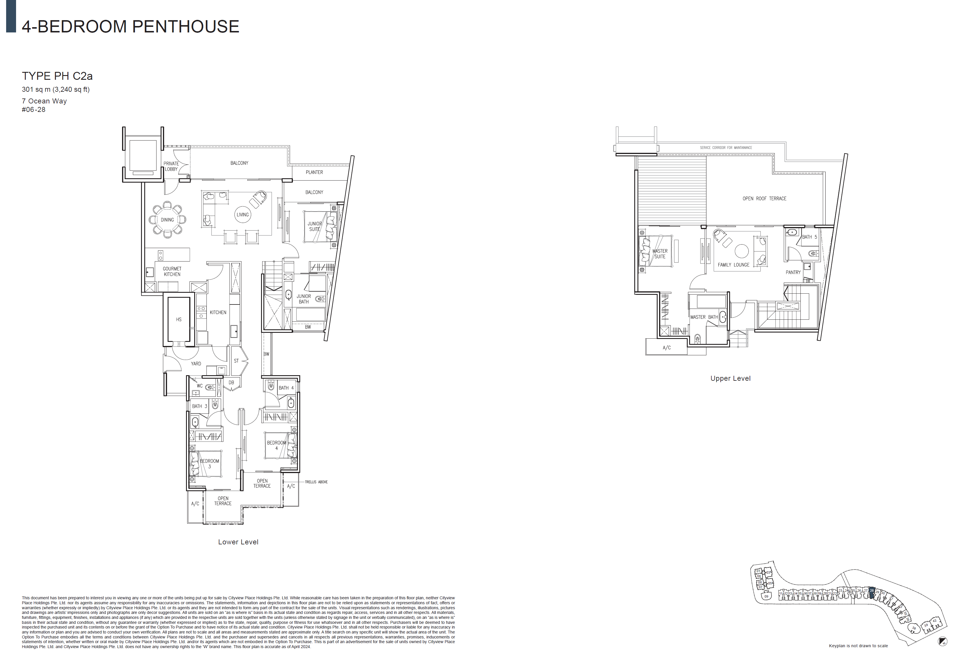 The Residences At W Singapore Sentosa Cove Penthouse PH C2a floor plan