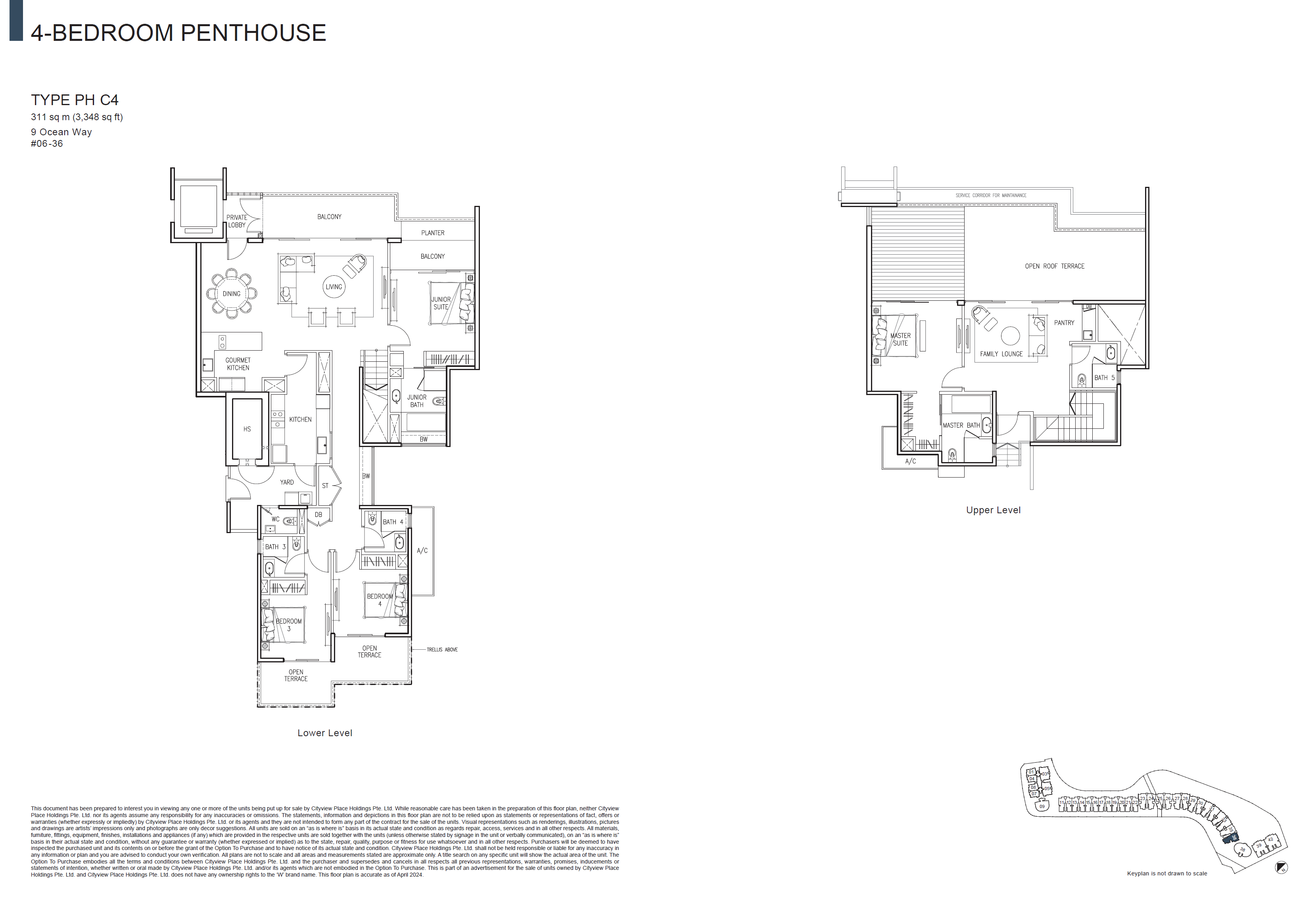 The Residences At W Singapore Sentosa Cove Penthouse PH C4 floor plan