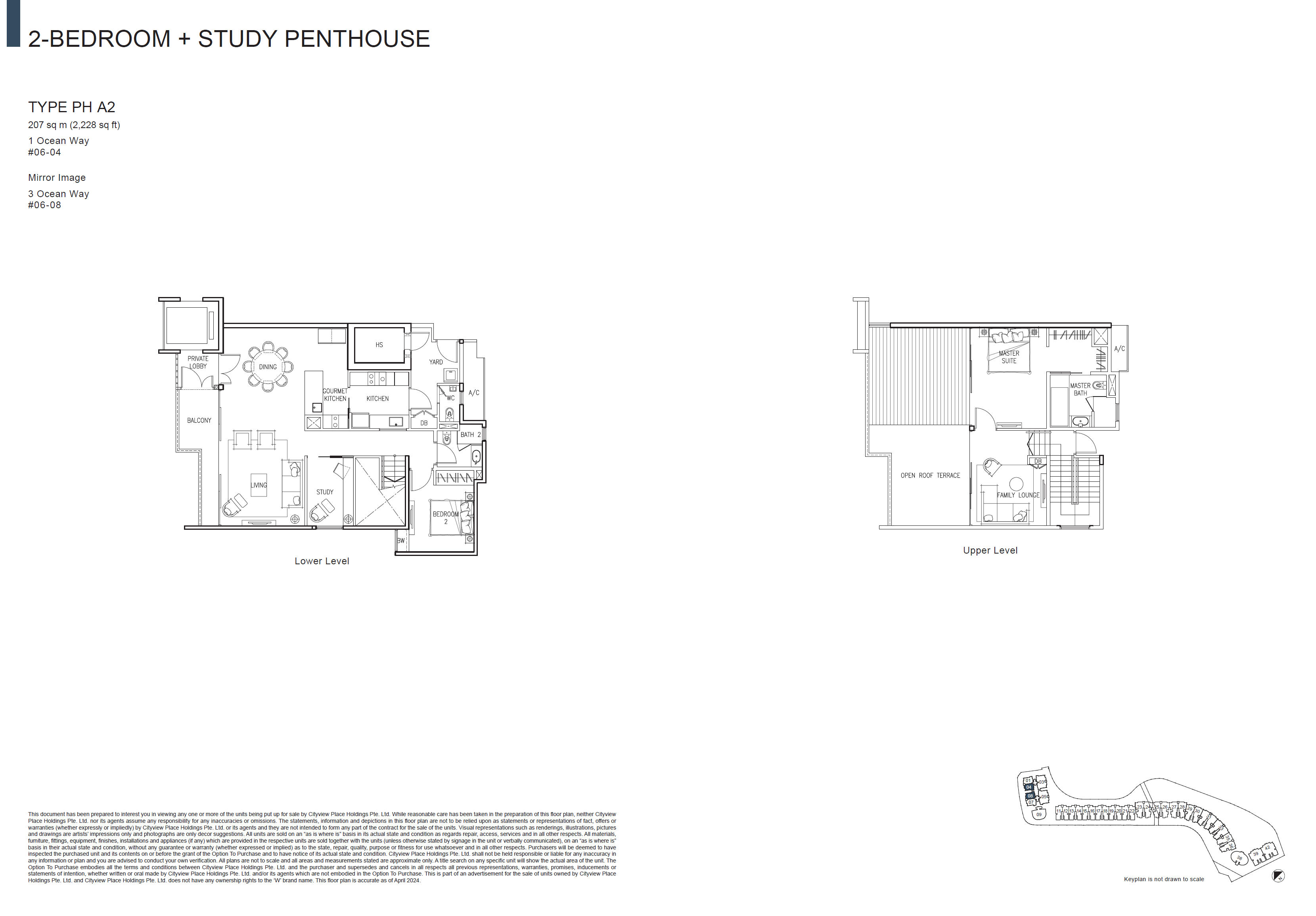 The Residences At W Singapore Sentosa Cove Penthouse PH A2 floor plan
