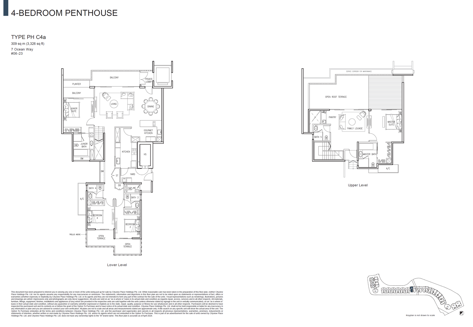 The Residences At W Singapore Sentosa Cove Penthouse PH C4a floor plan