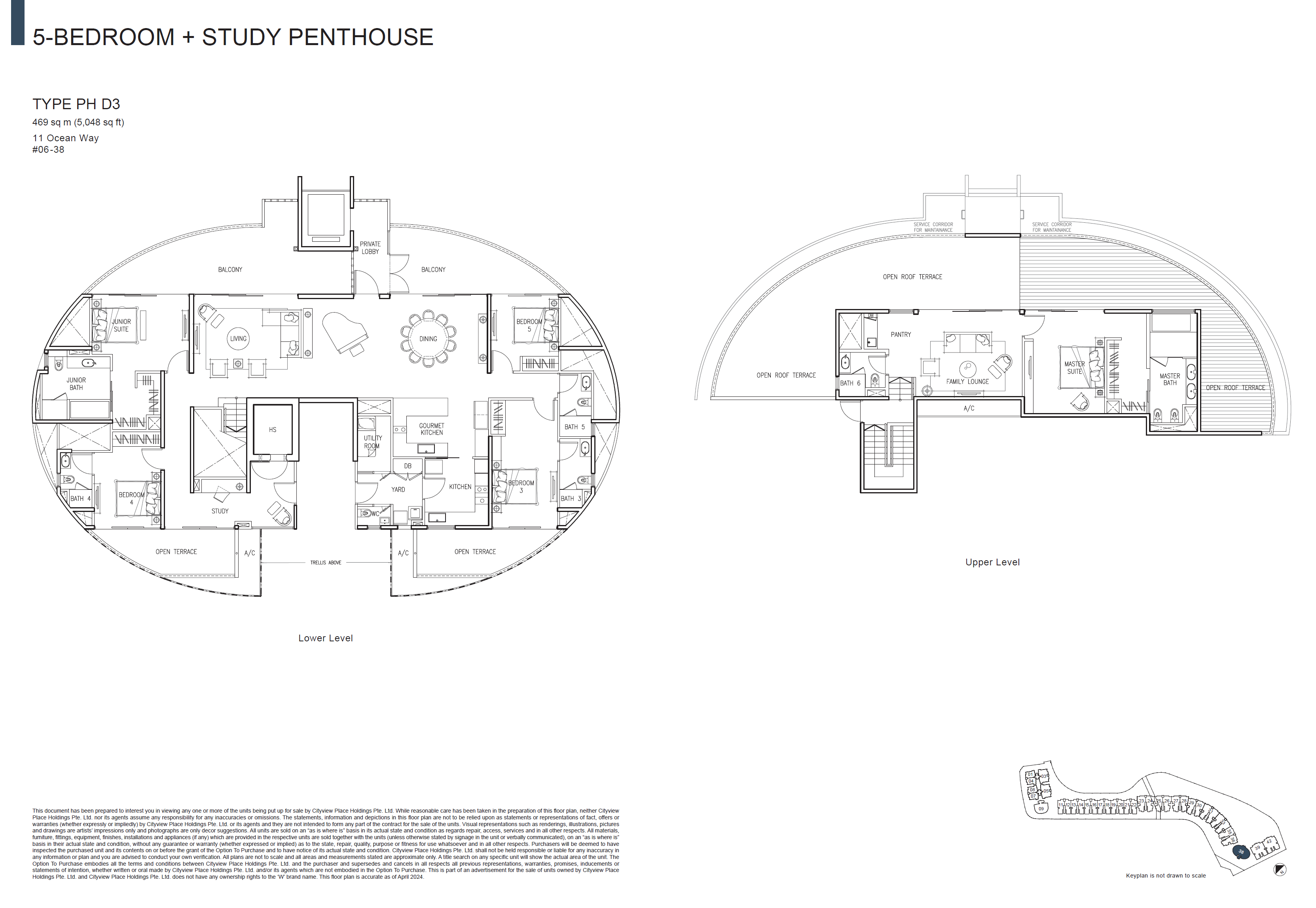 The Residences At W Singapore Sentosa Cove Penthouse PH D3 floor plan