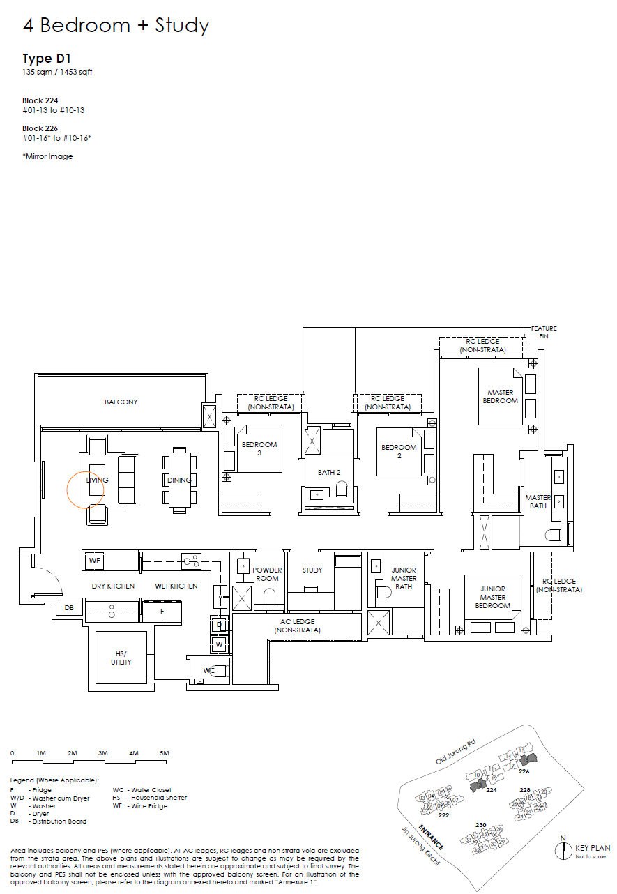 The Sen 4 Bedroom + Study D1 floor plan