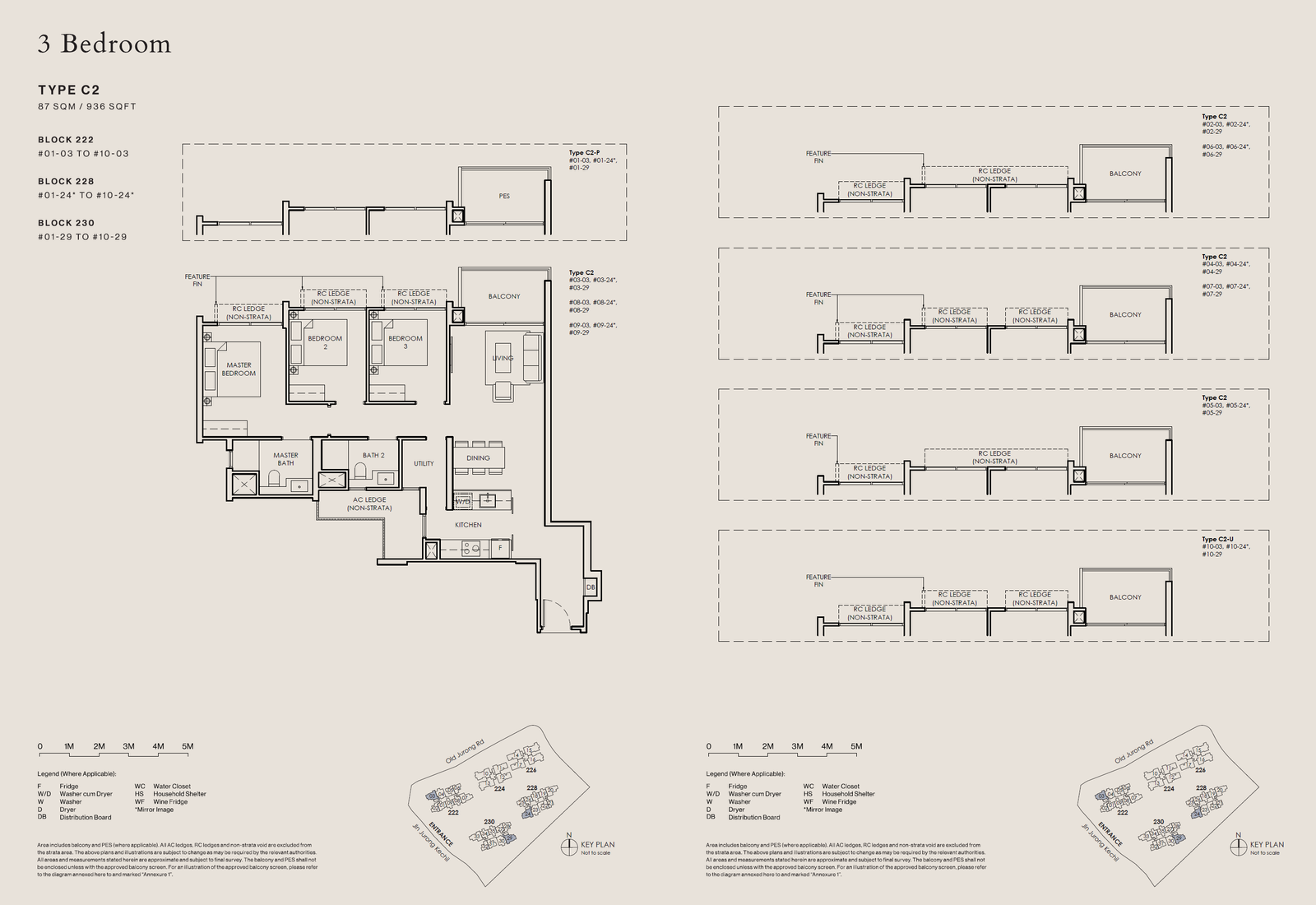 The Sen floor plan C2-U — 3 Bedroom