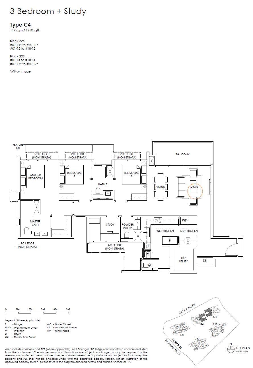 The Sen 3 Bedroom + Study C4 floor plan