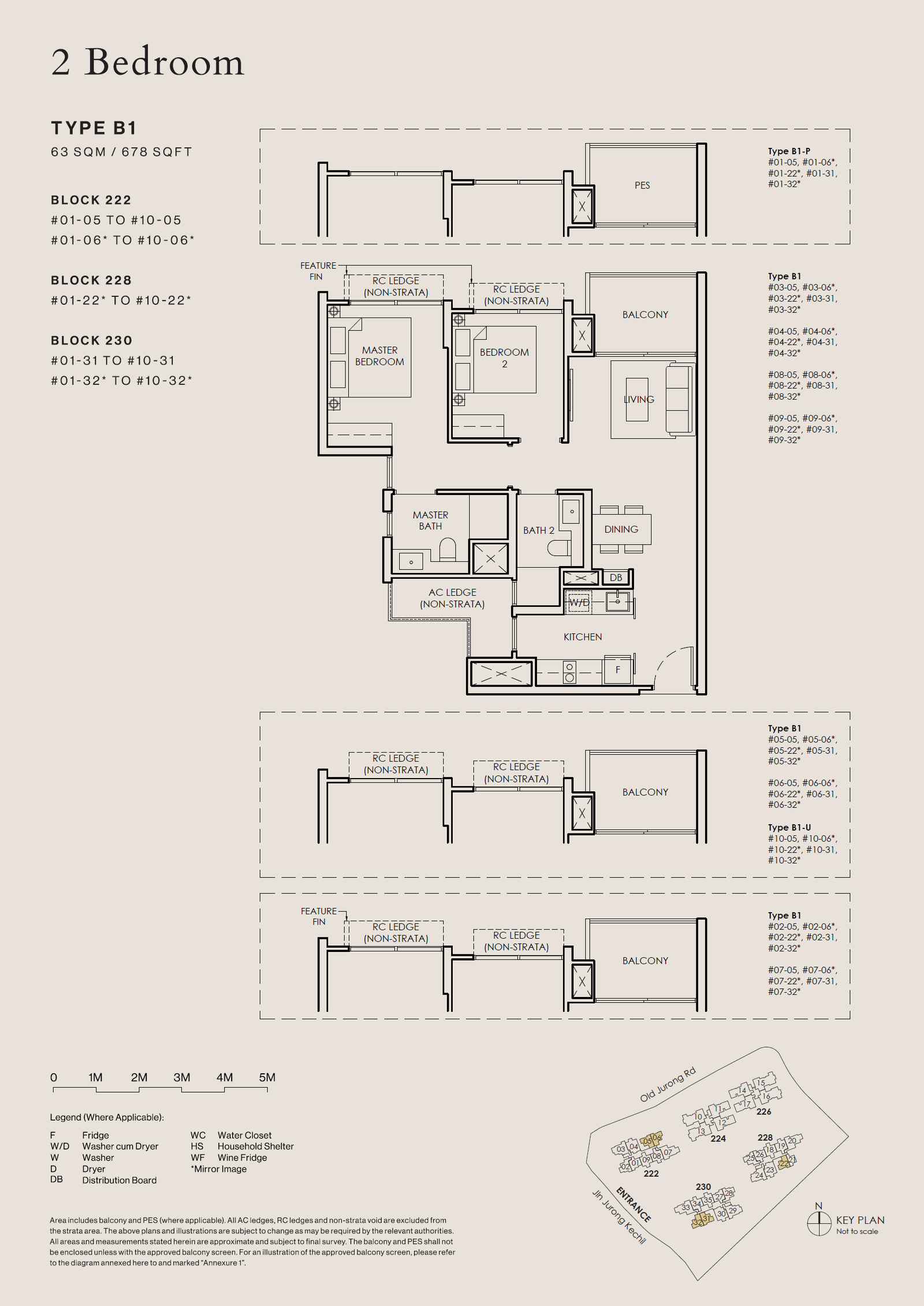 The Sen floor plan B1-U — 2 Bedroom