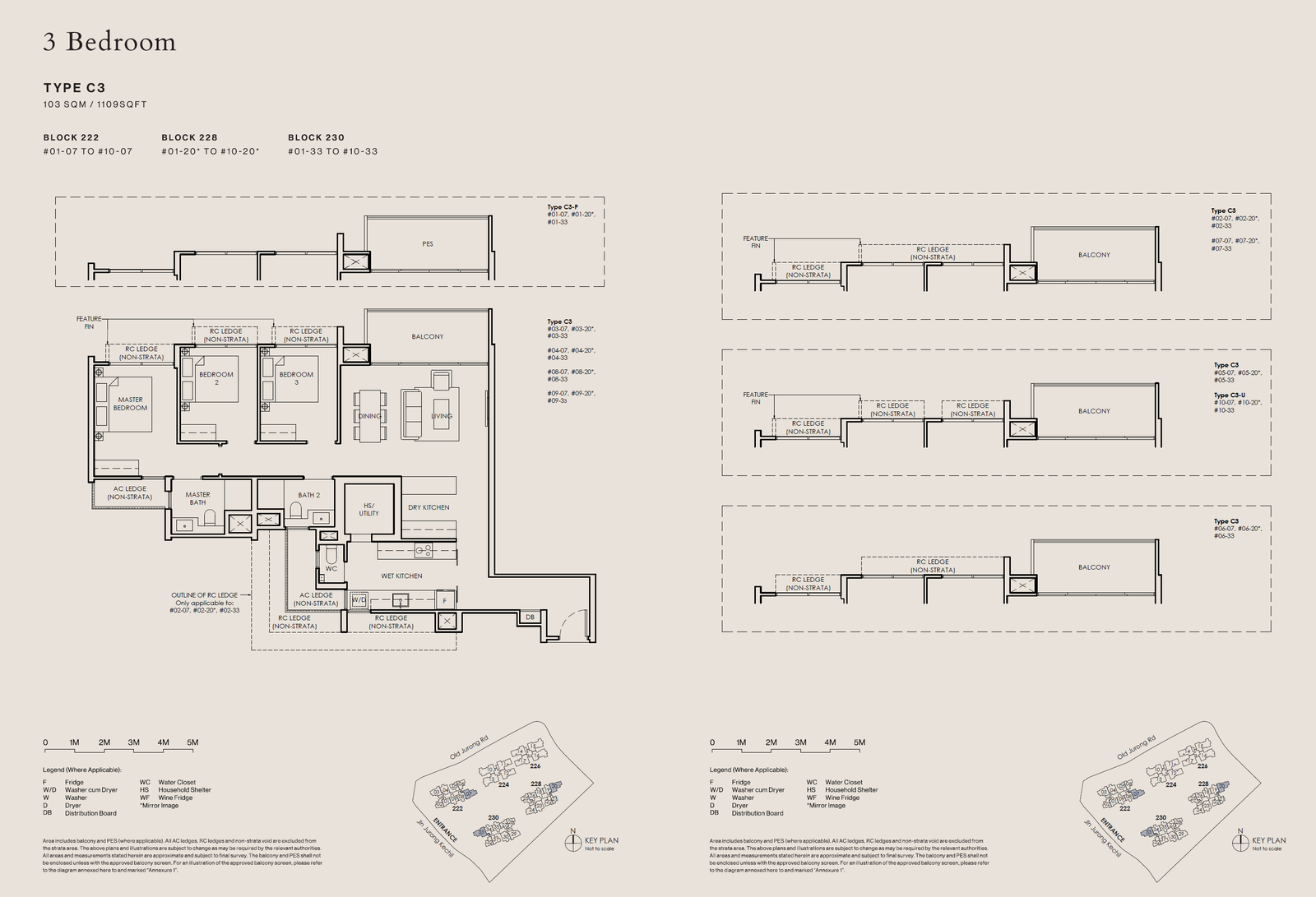 The Sen floor plan C3-P — 3 Bedroom