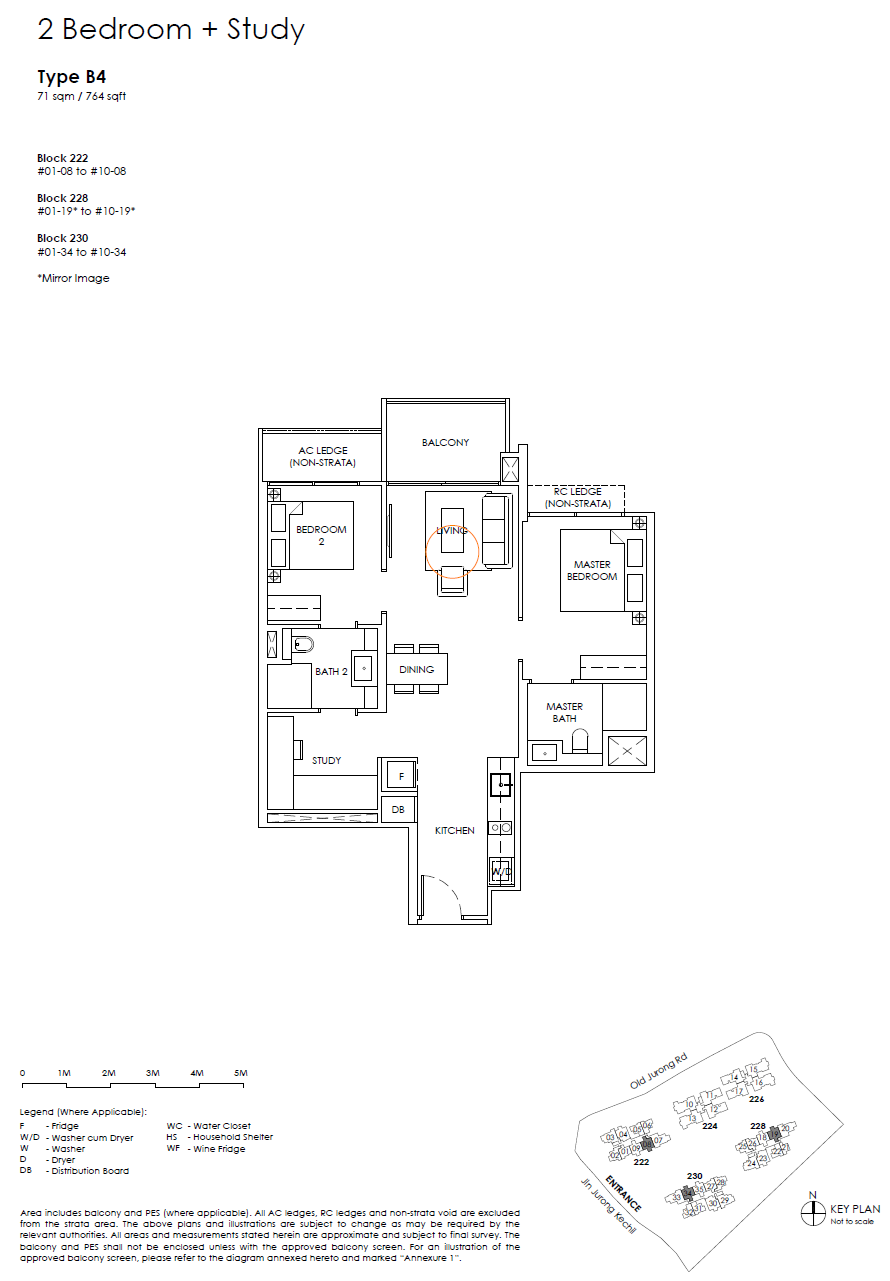 The Sen floor plan B4 — 2 Bedroom + Study