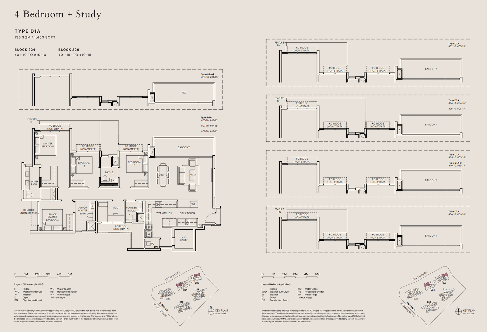 The Sen floor plan D1A-U — 2 Bedroom + Study