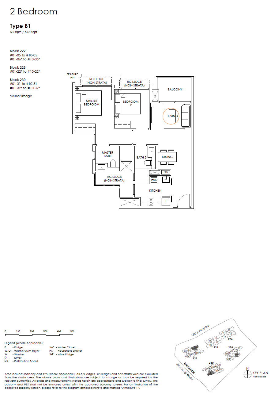 The Sen floor plan B1 — 2 Bedroom