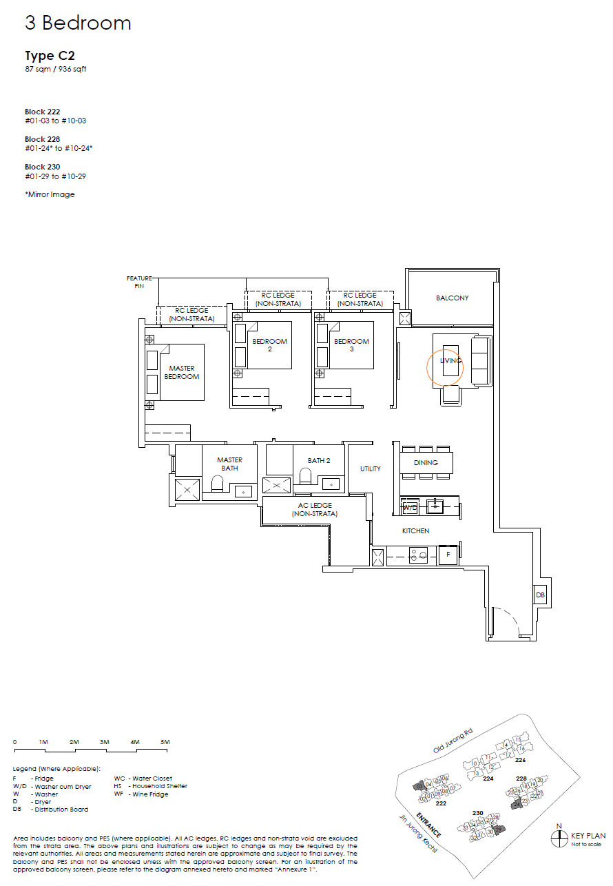 The Sen floor plan C2 — 3 Bedroom