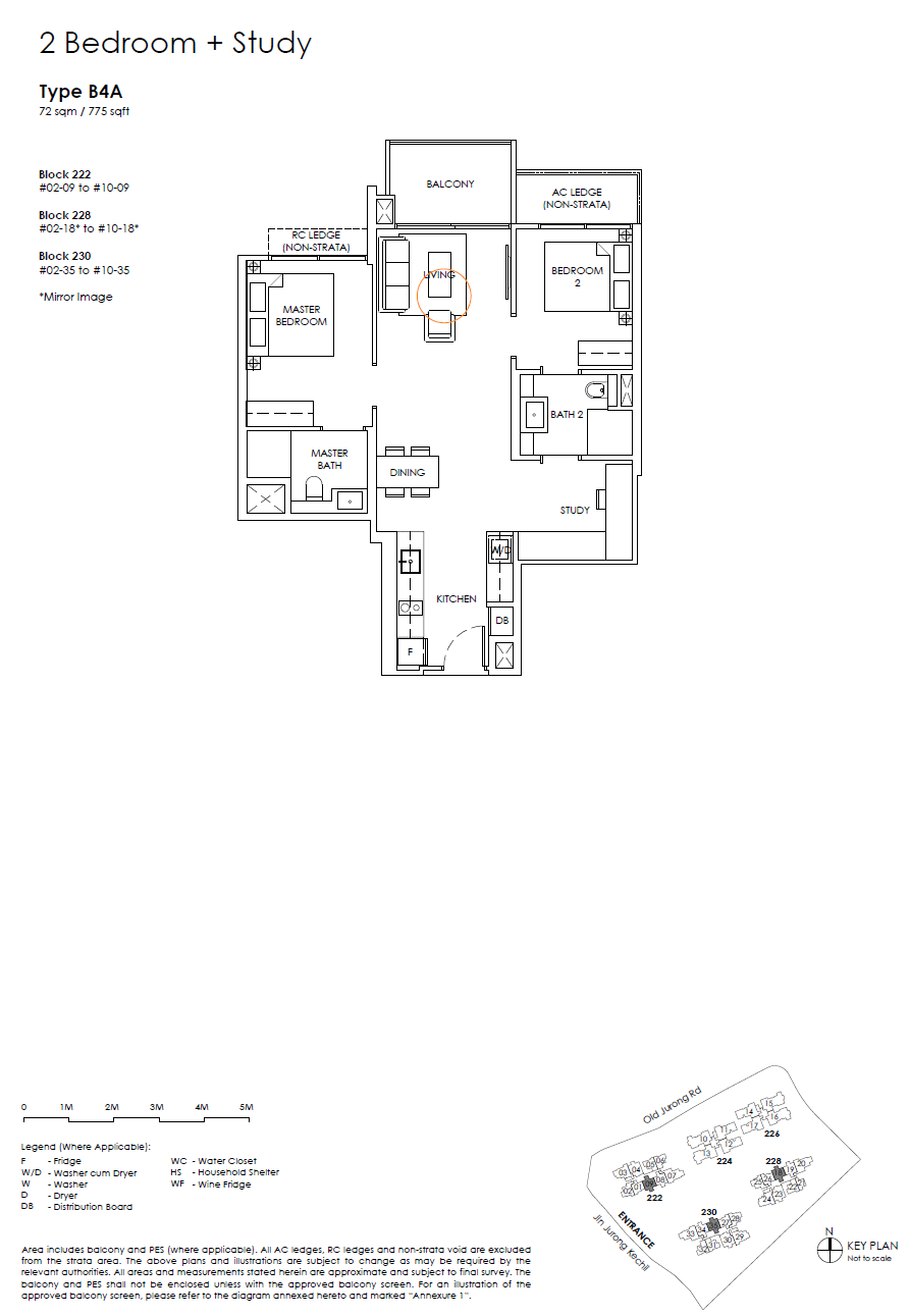 The Sen floor plan B4A — 2 Bedroom + Study