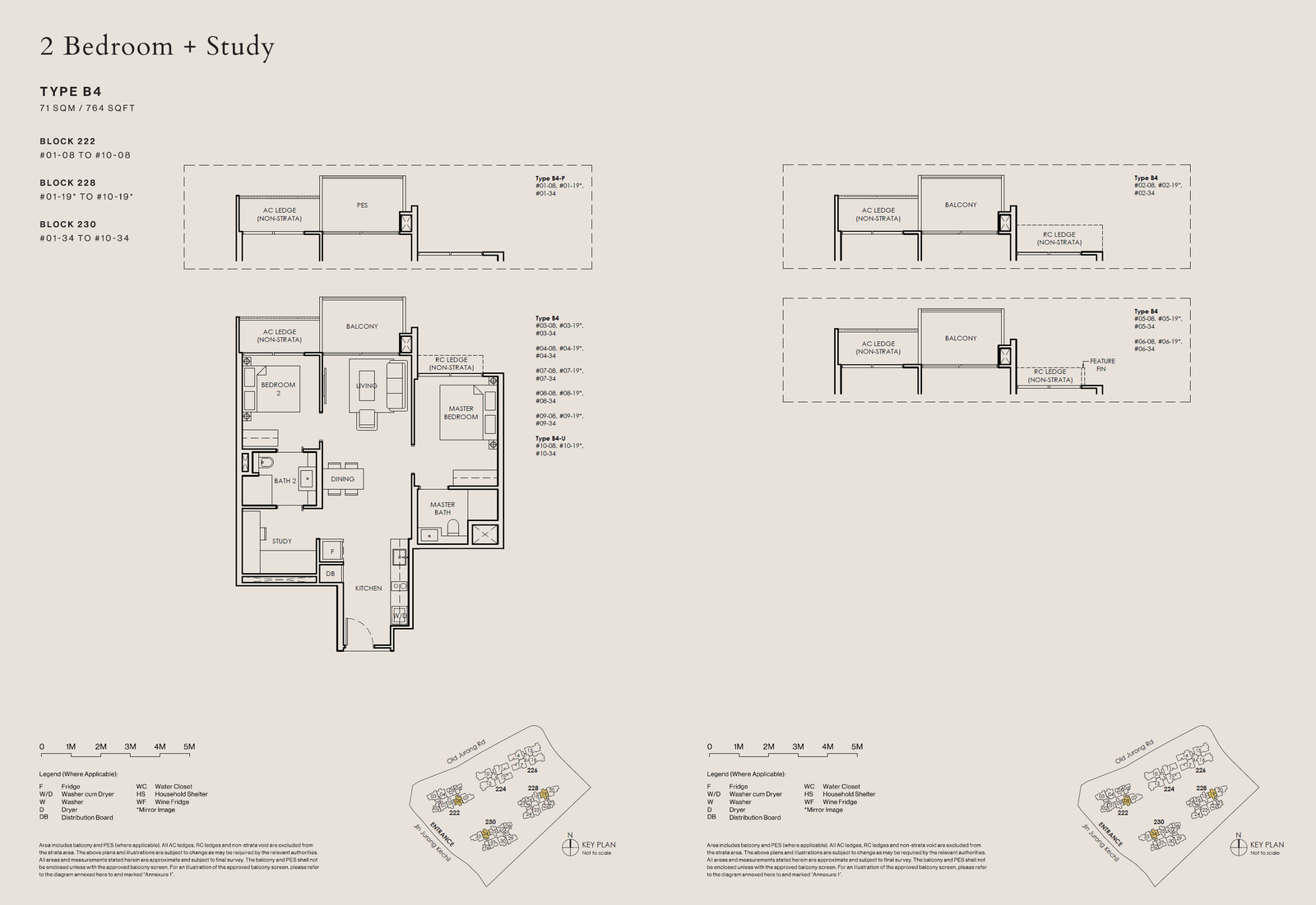 The Sen floor plan B4-P — 2 Bedroom + Study