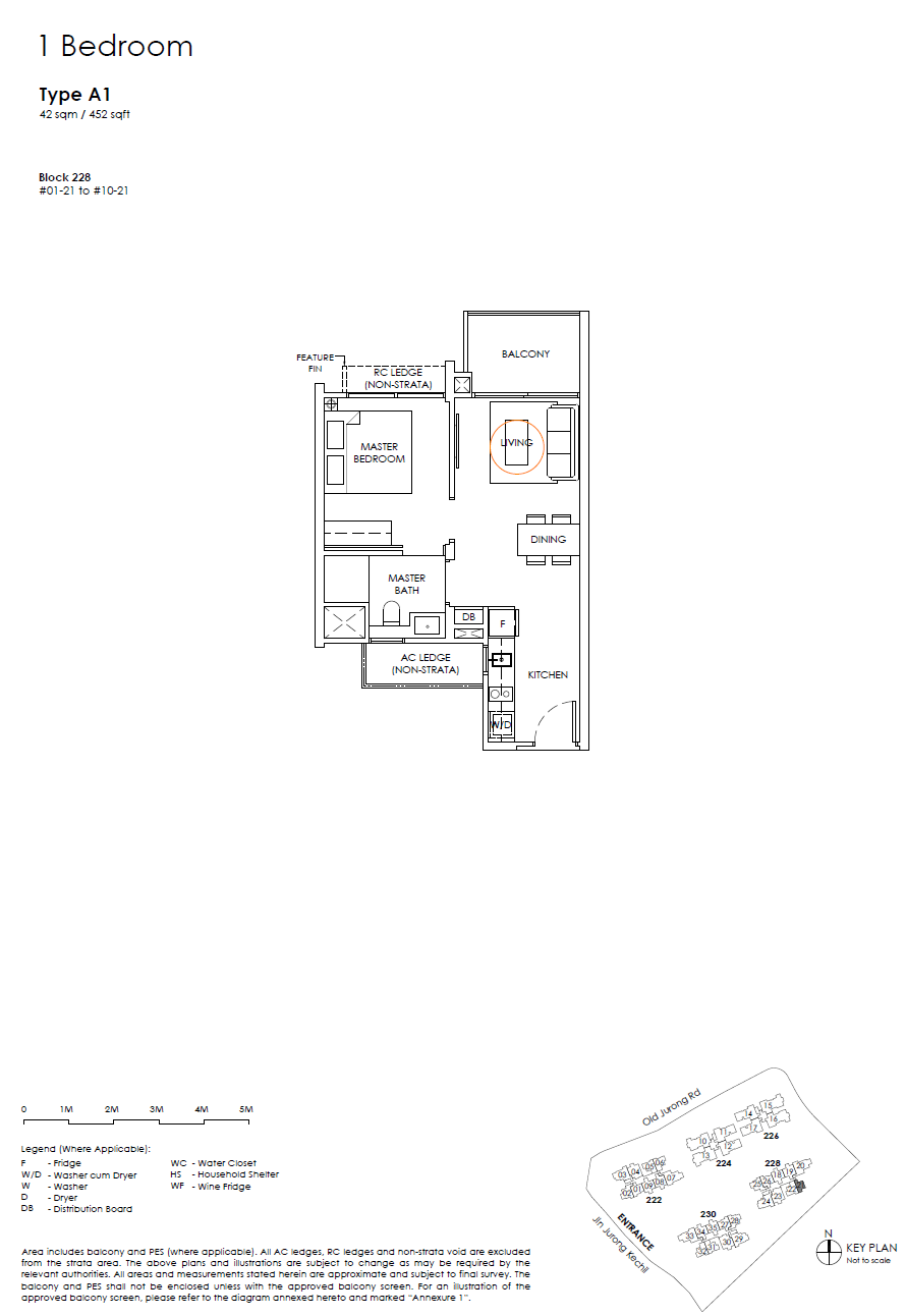 The Sen floor plan A1 — 1 Bedroom