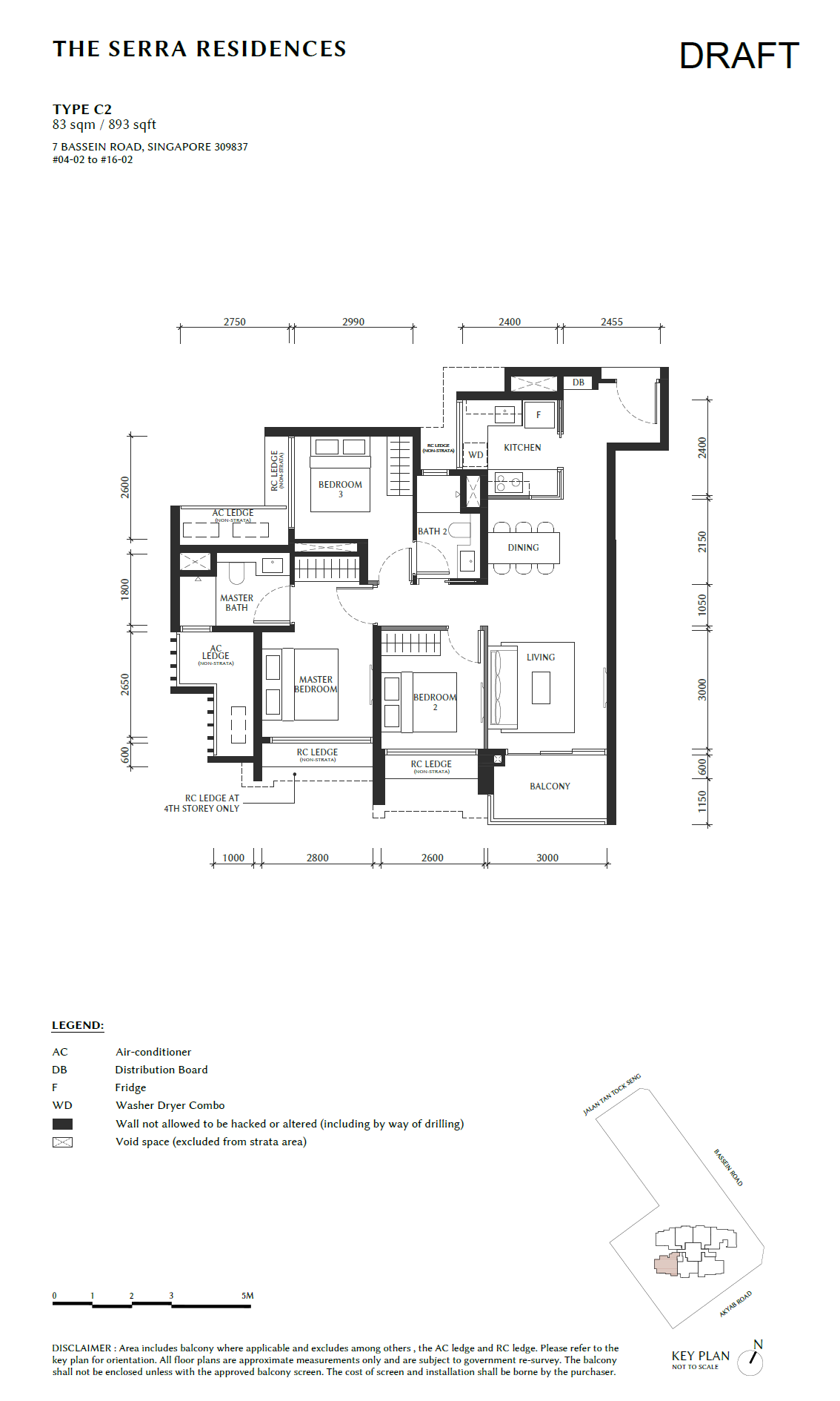 The Serra Residences 3 BEDROOM C2 floor plan