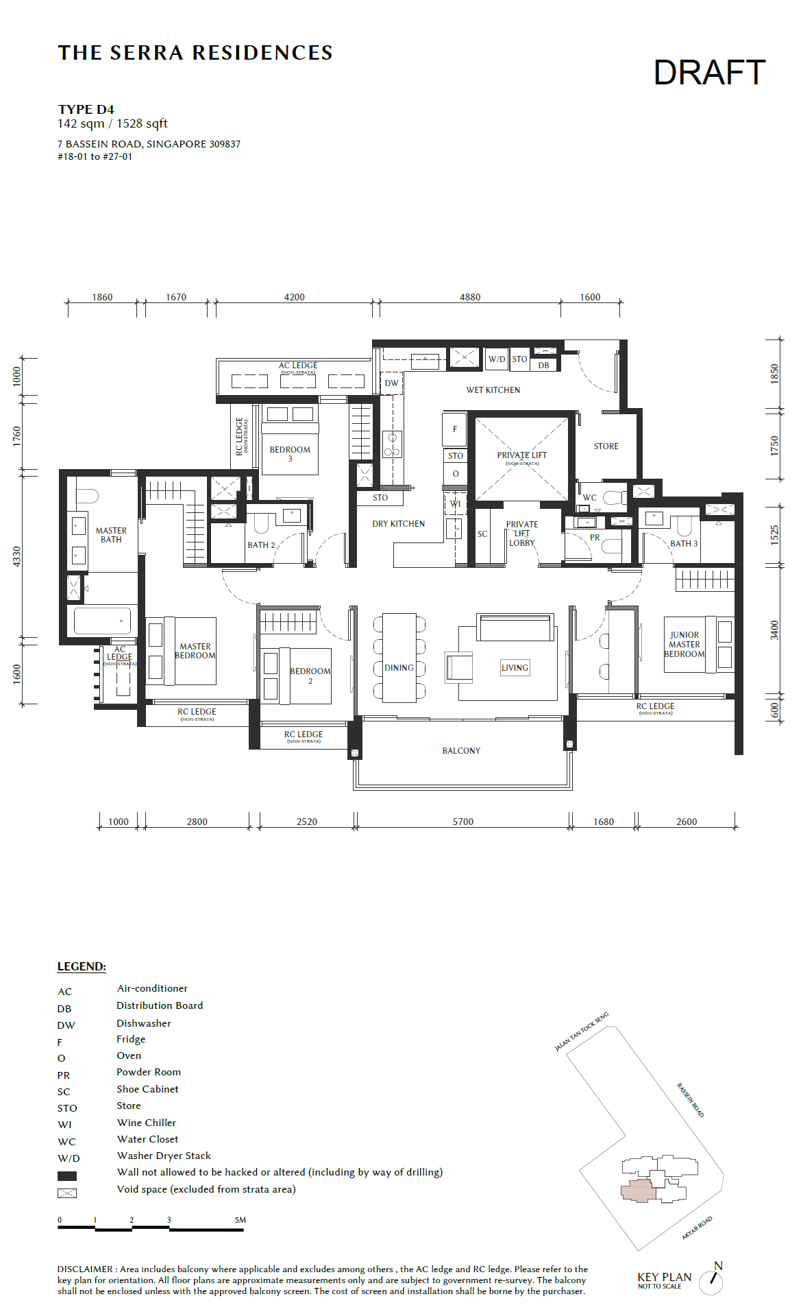 The Serra Residences 4 BEDROOM PREMIUM WITH PRIVATE LIFT D4 floor plan