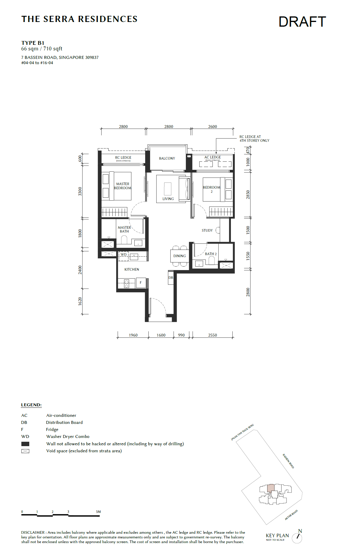 The Serra Residences 2 BEDROOM + STUDY B1 floor plan