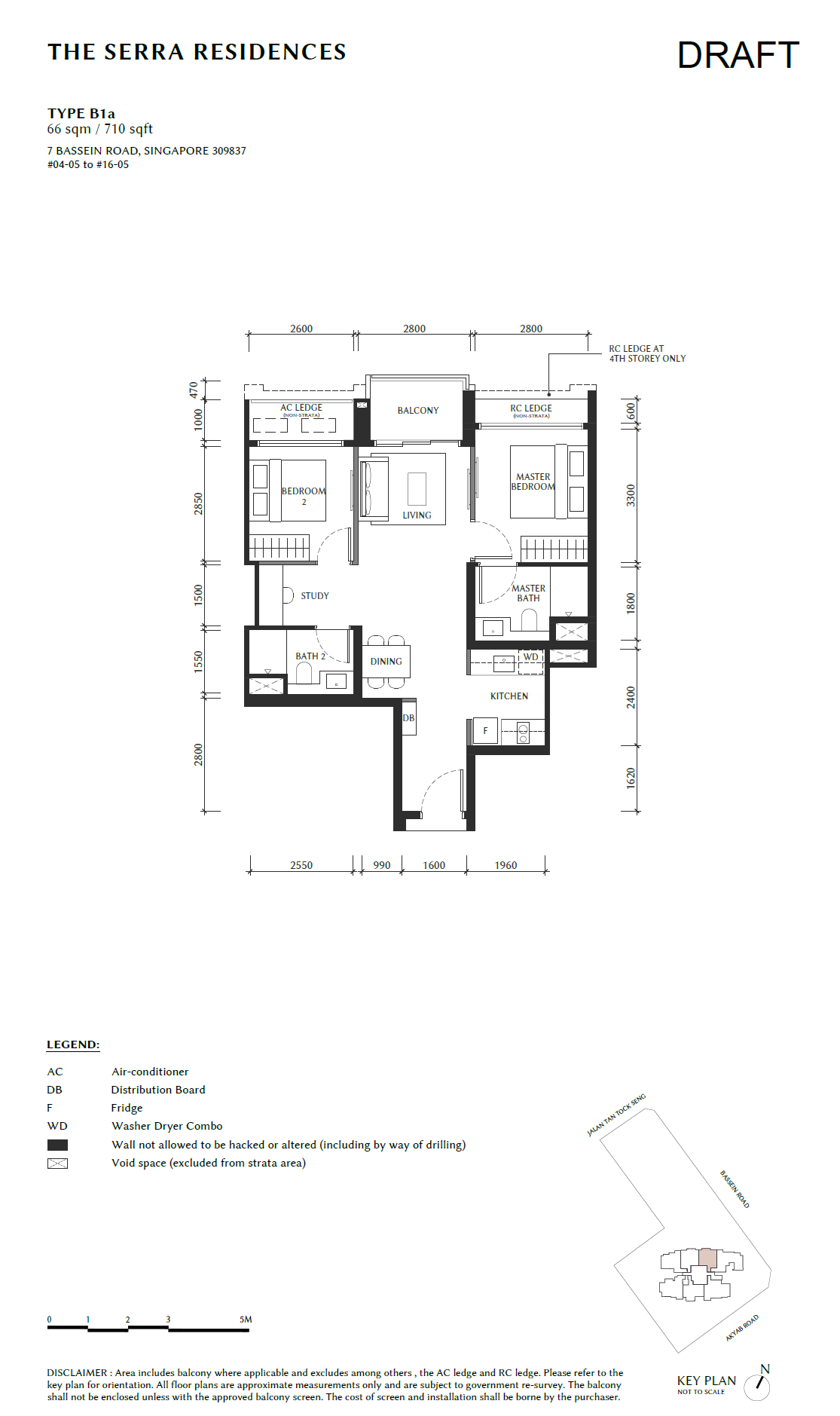 The Serra Residences 2 BEDROOM + STUDY B1a floor plan