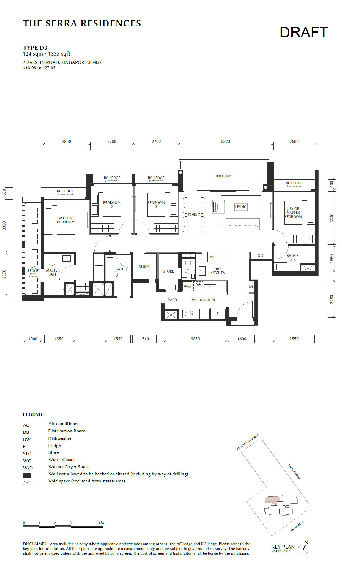 The Serra Residences 4 BEDROOM + STUDY D3 floor plan