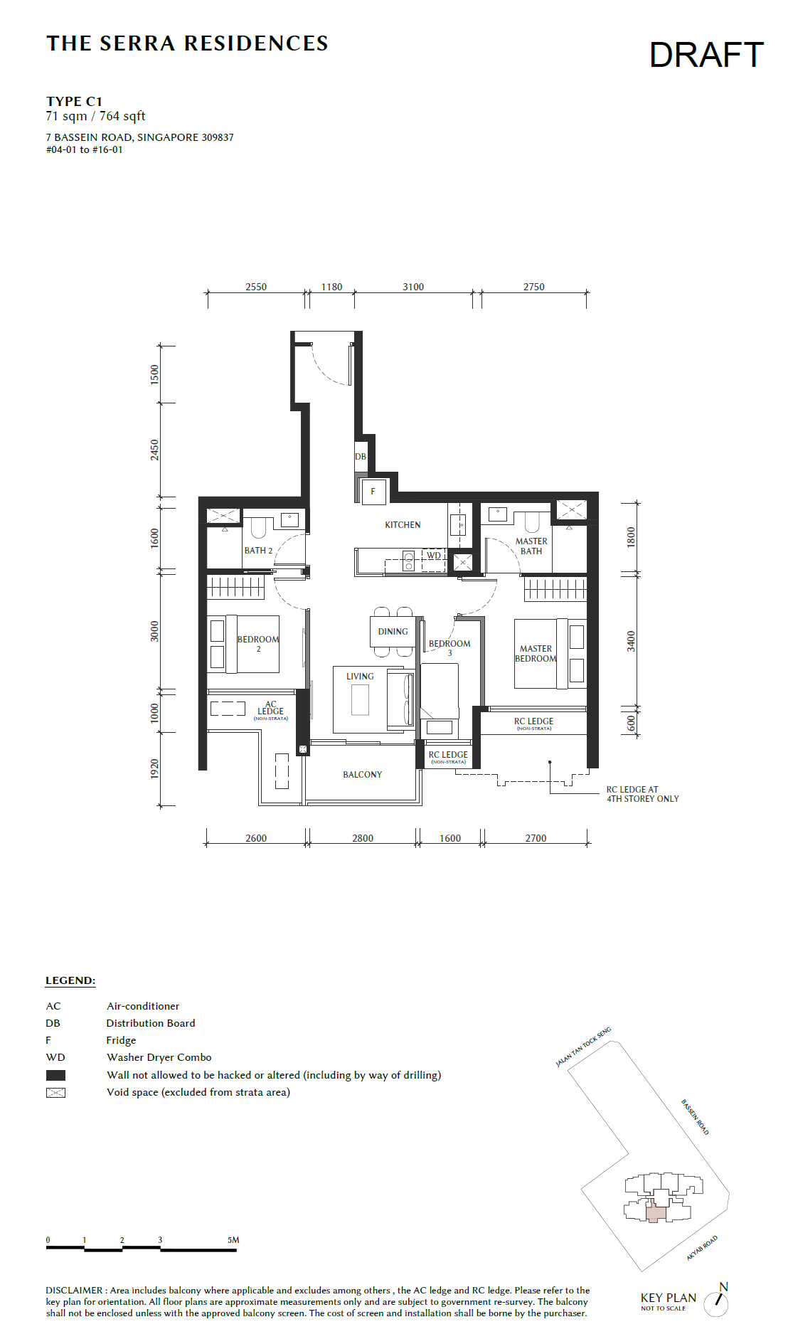 The Serra Residences 3 BEDROOM C1 floor plan
