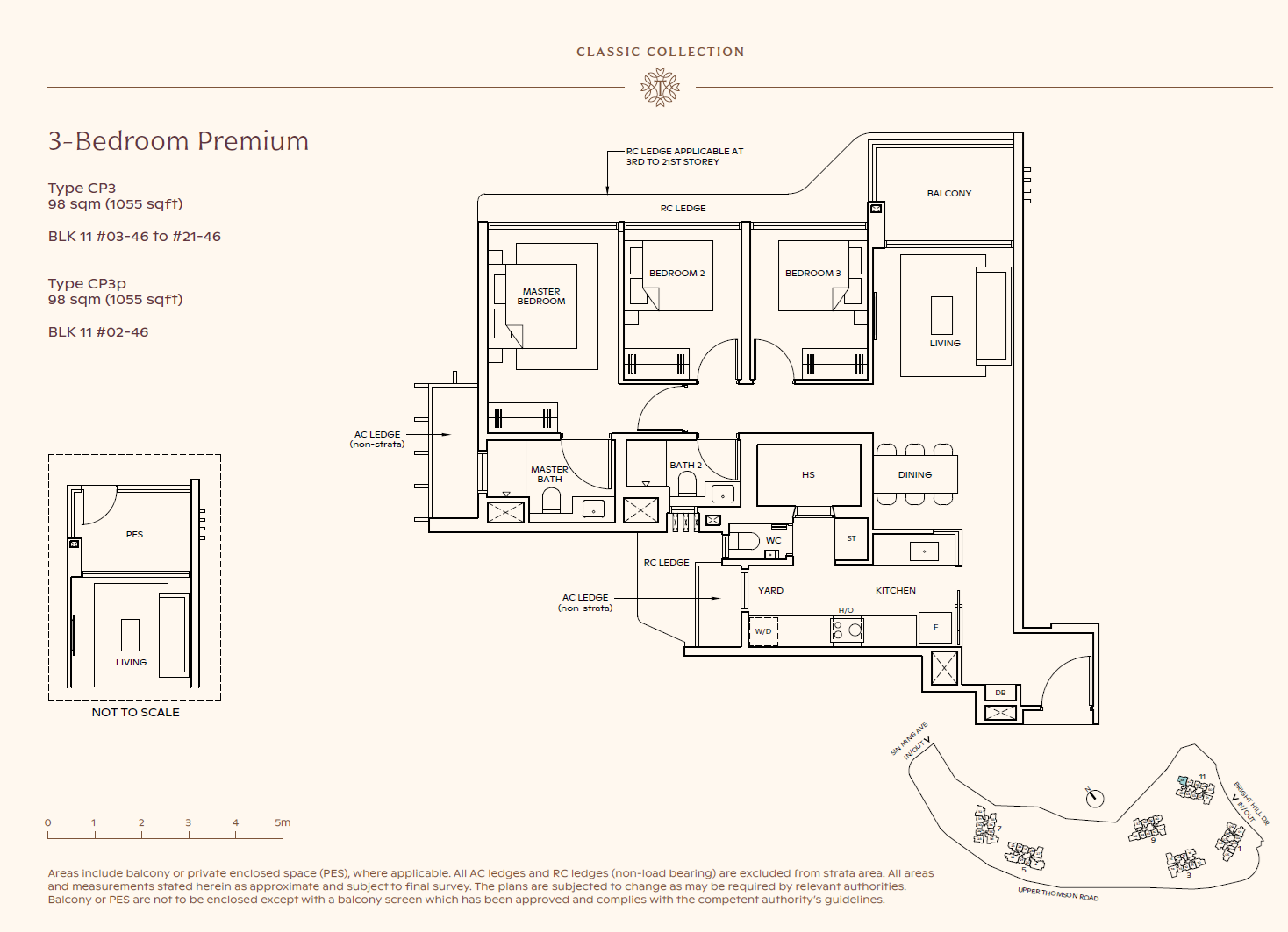 Thomson Reserve 3 Bedroom Premium CP3p floor plan