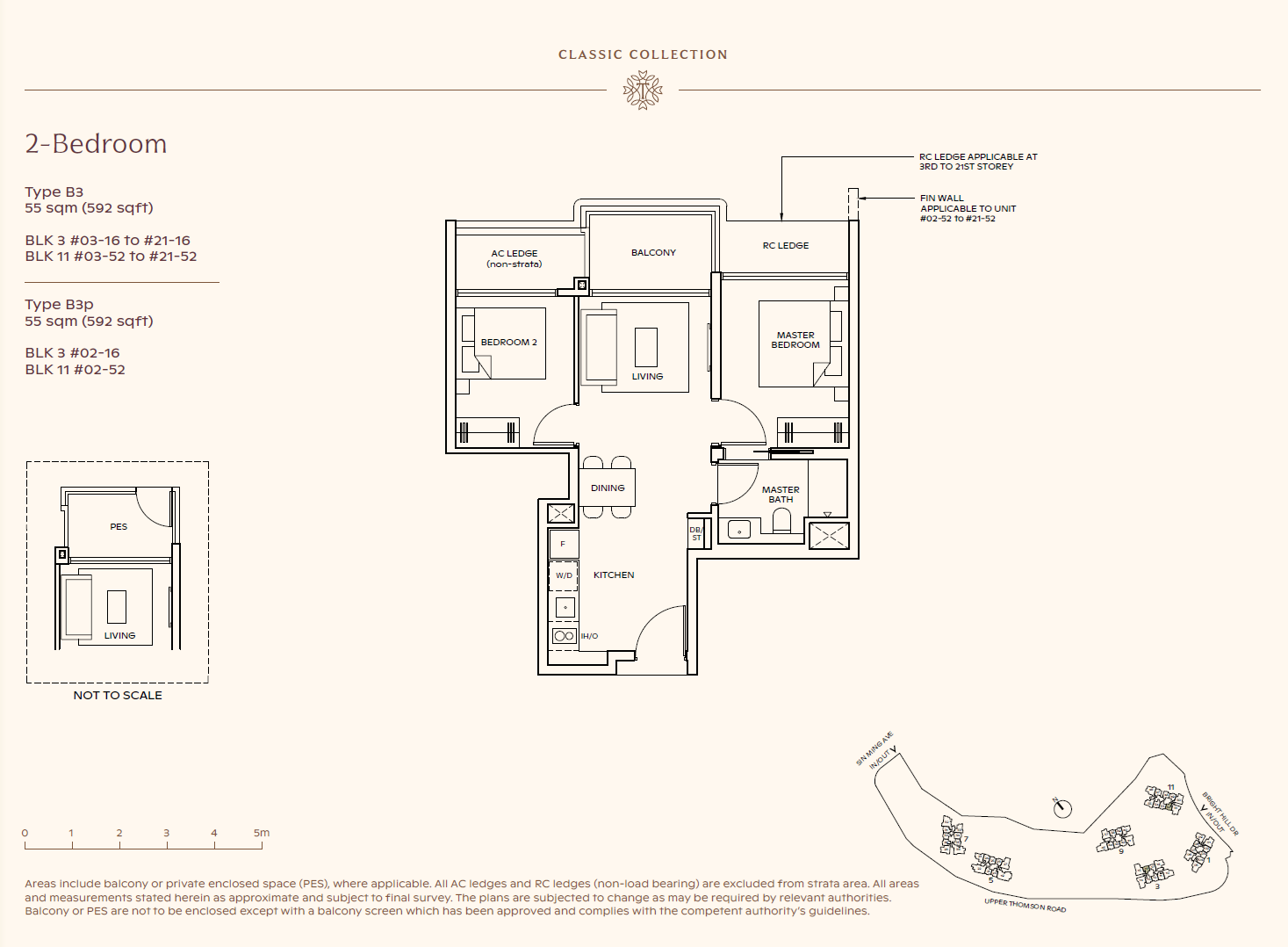 Thomson Reserve floor plan B3p — 2 Bedroom