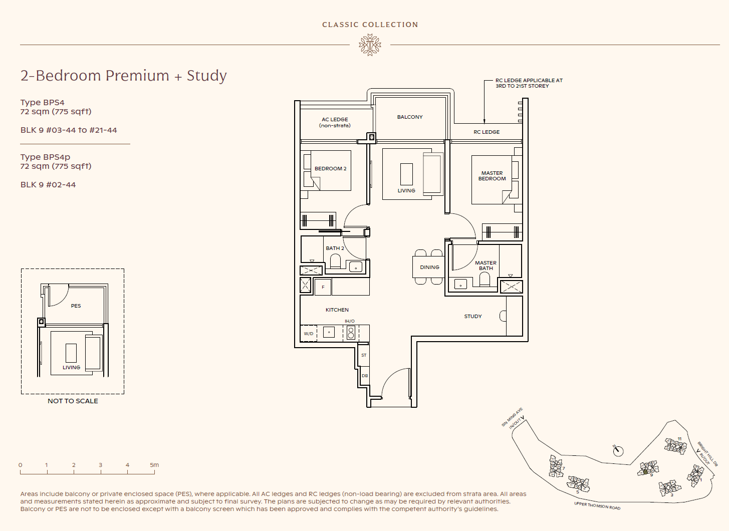 Thomson Reserve 2 Bedroom Premium + Study BPS4 floor plan