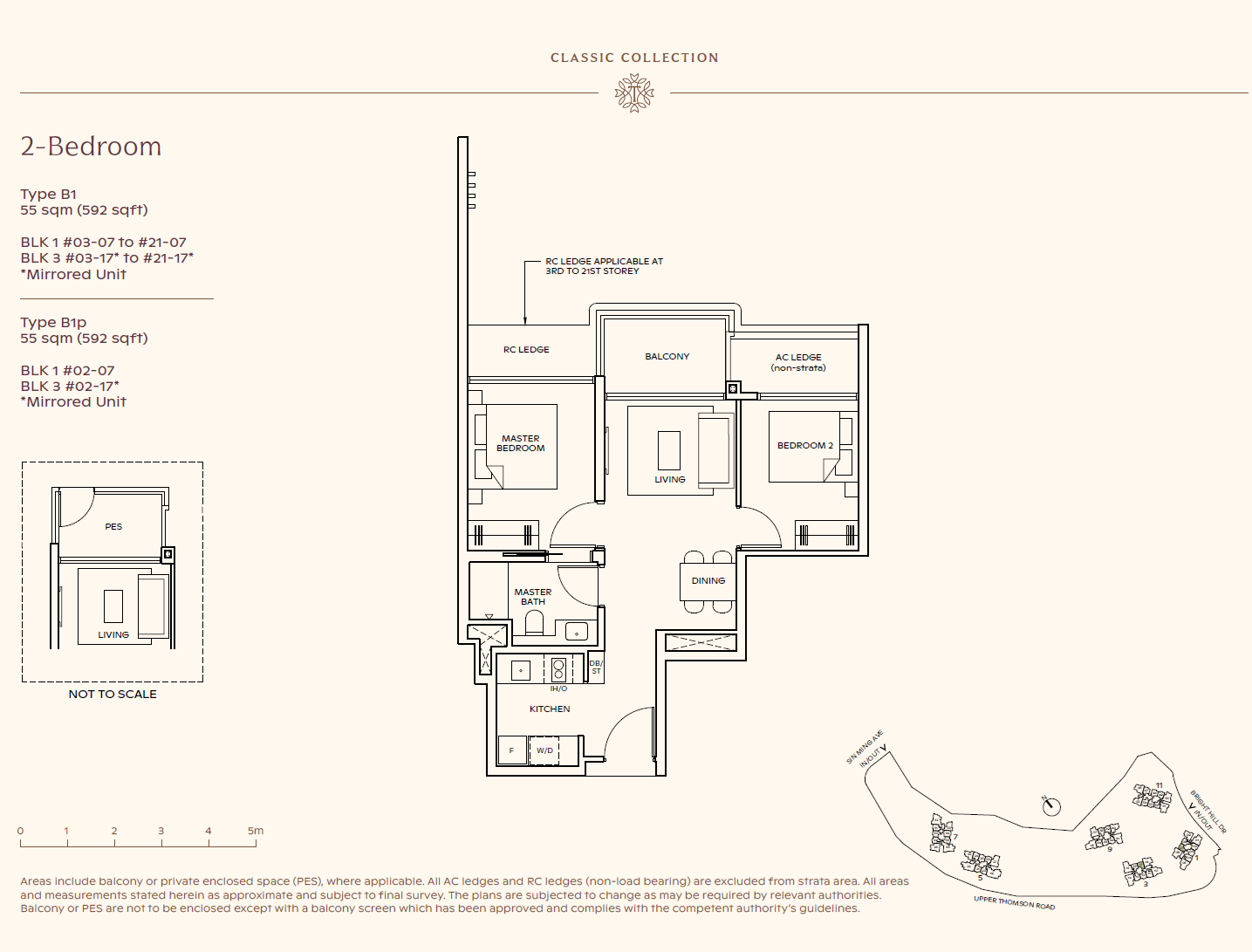 Thomson Reserve floor plan B1 — 2 Bedroom