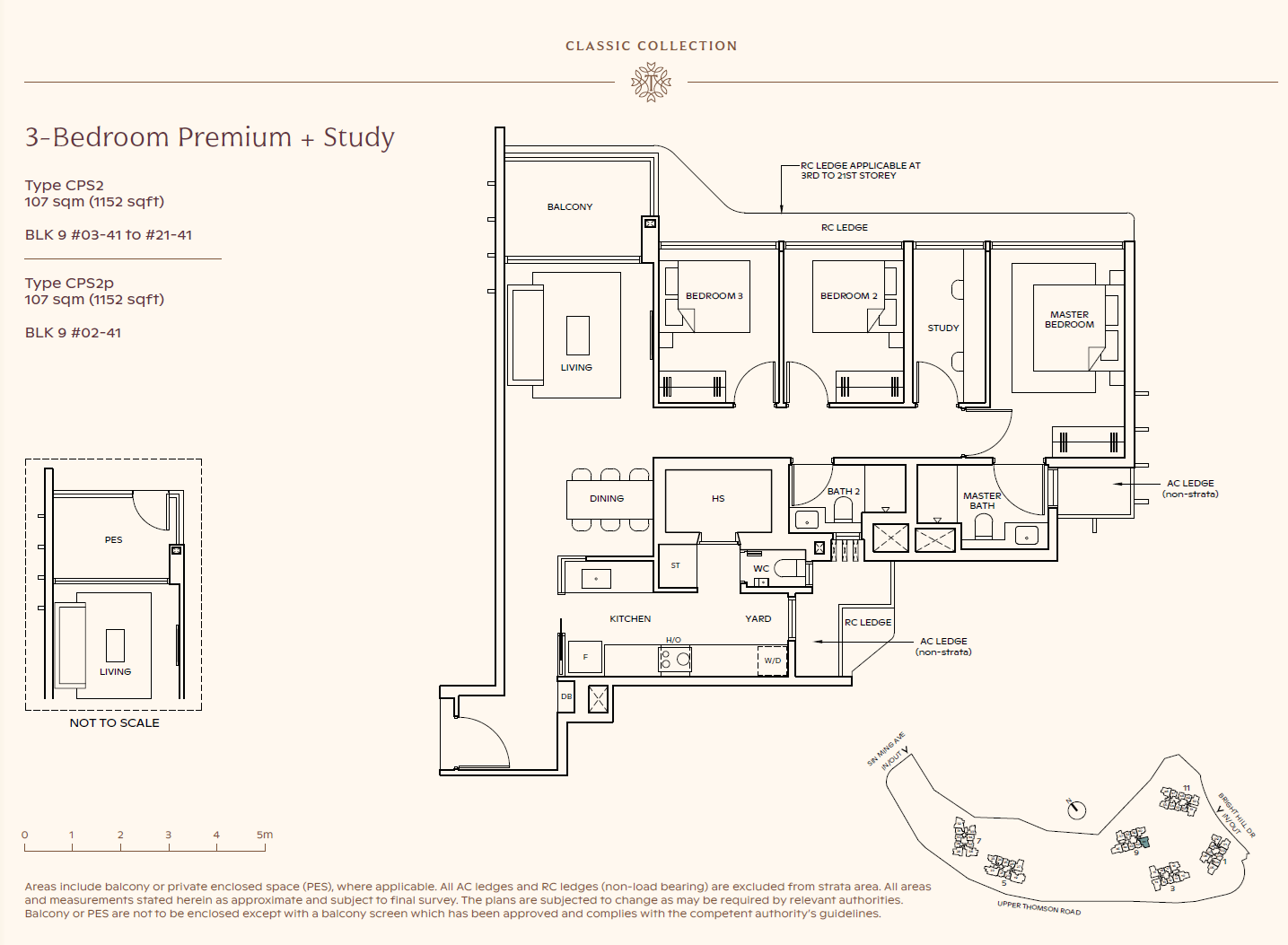 Thomson Reserve 3 Bedroom Premium + Study CPS2 floor plan
