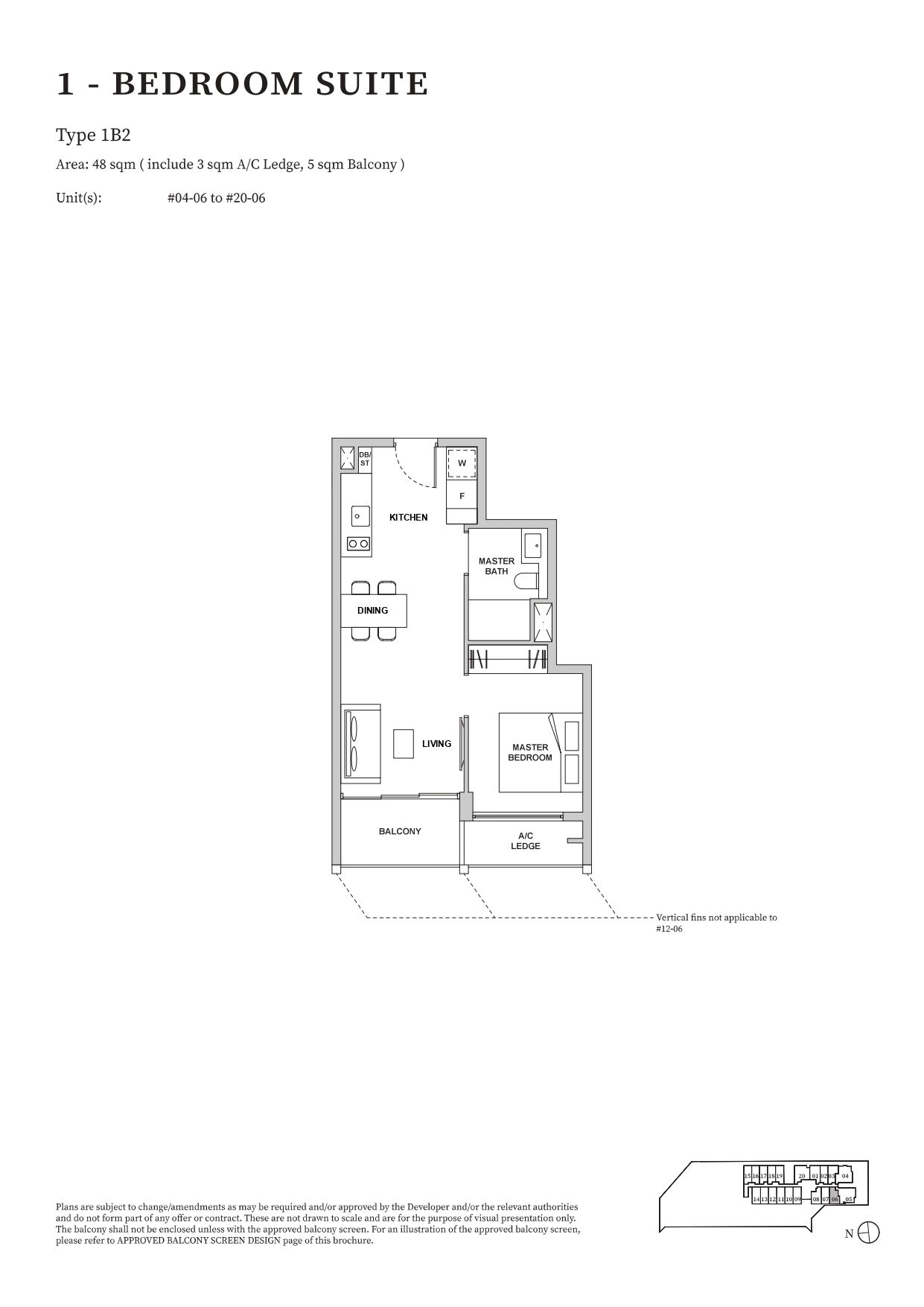 TMW Maxwell 1 Bedroom Suite 1B2 floor plan