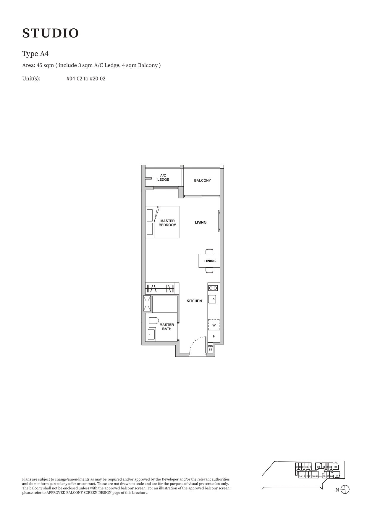 TMW Maxwell Studio A4 floor plan