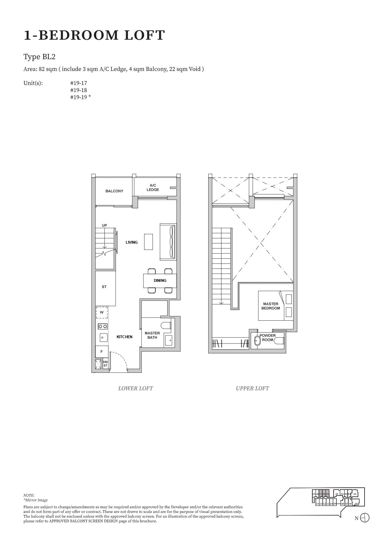 TMW Maxwell 1 Bedroom Loft BL2 floor plan