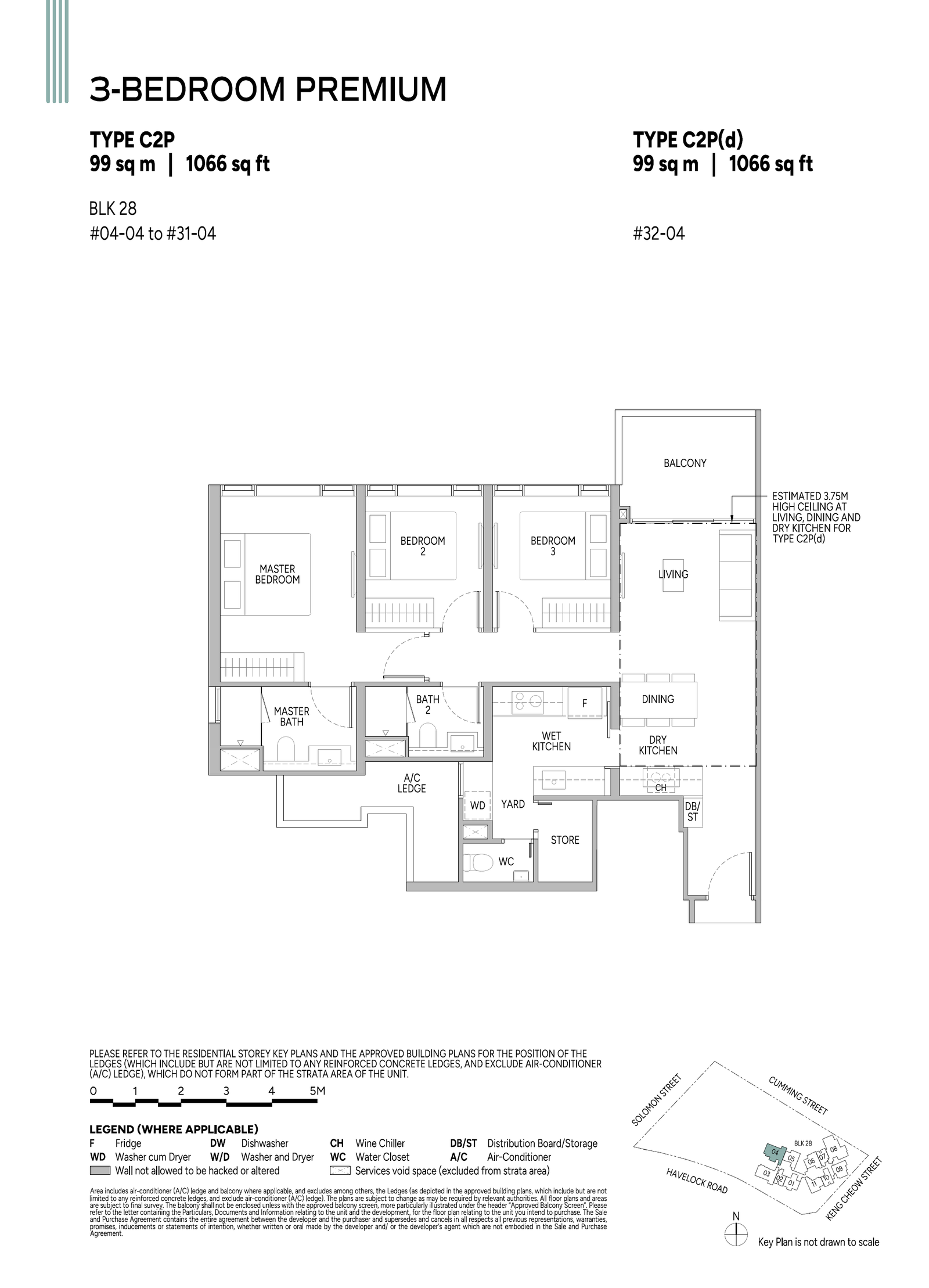Union Square Residences floor plan C2P(d) — 3 Bedroom Premium