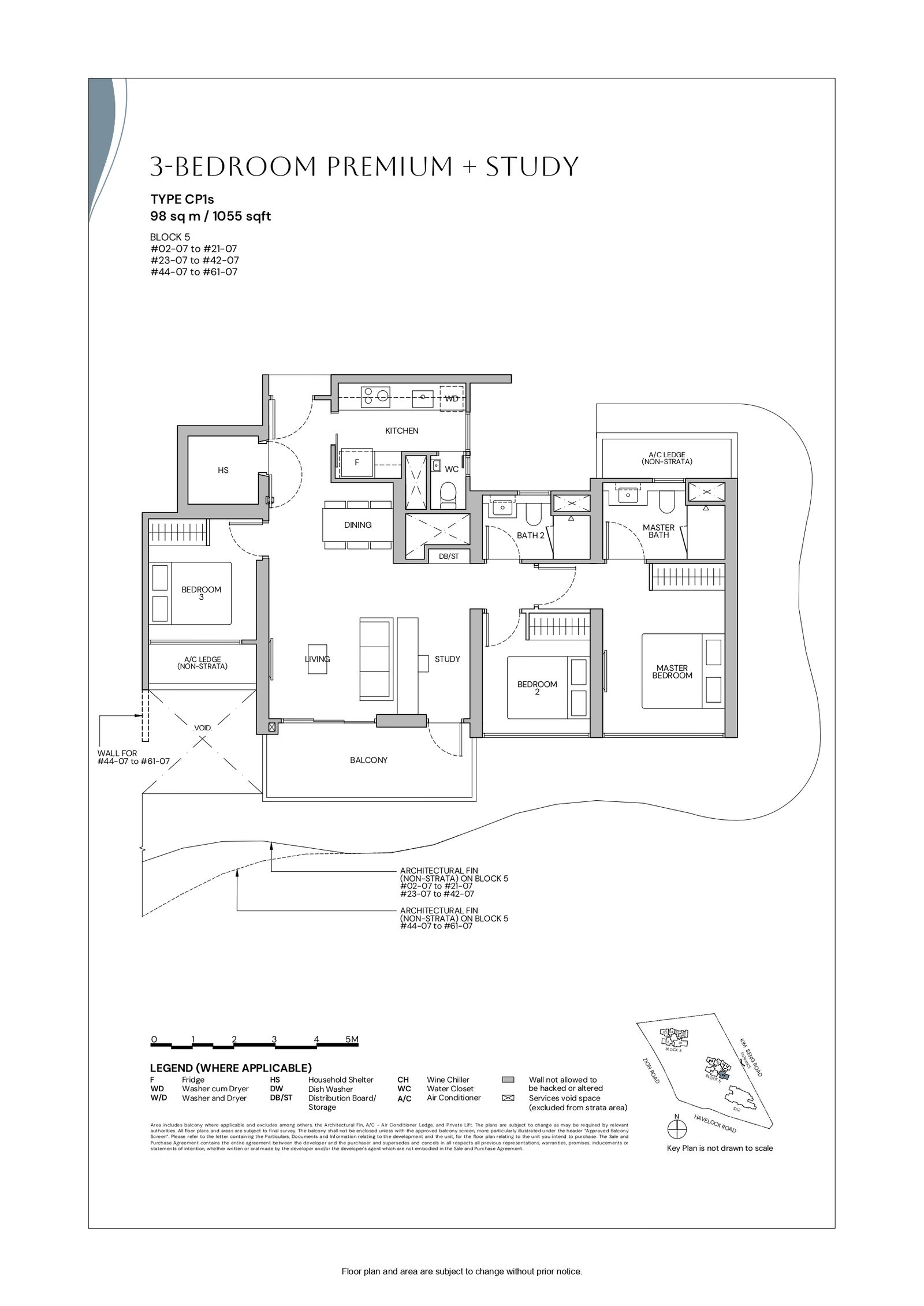 Zyon Grand 3 Bedroom Premium + Study CP1s floor plan