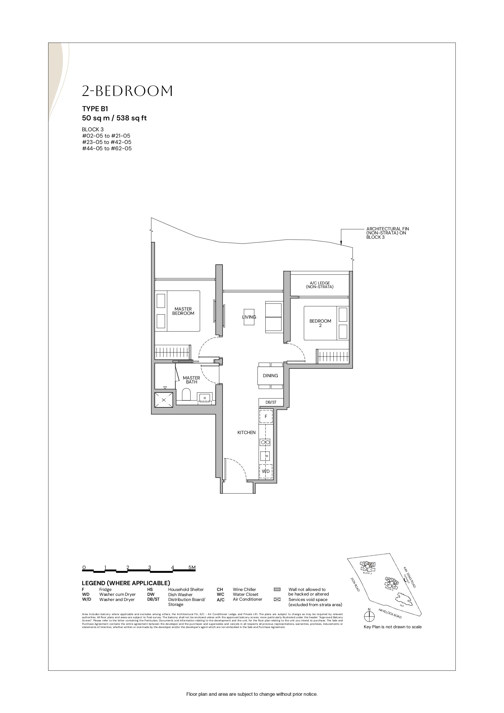 Zyon Grand floor plan B1 — 2 Bedroom