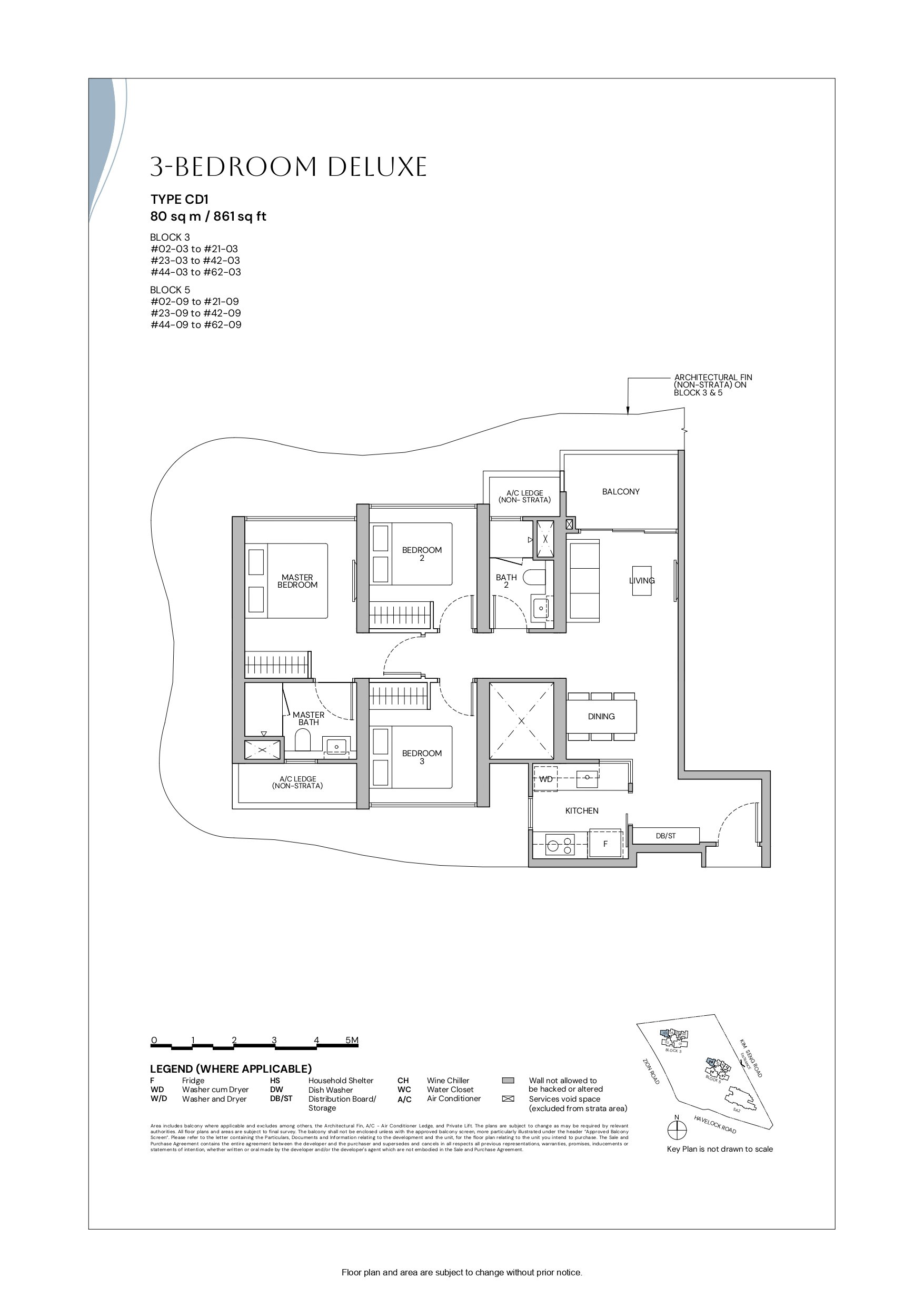 Zyon Grand floor plan CD1 — 3 Bedroom Deluxe
