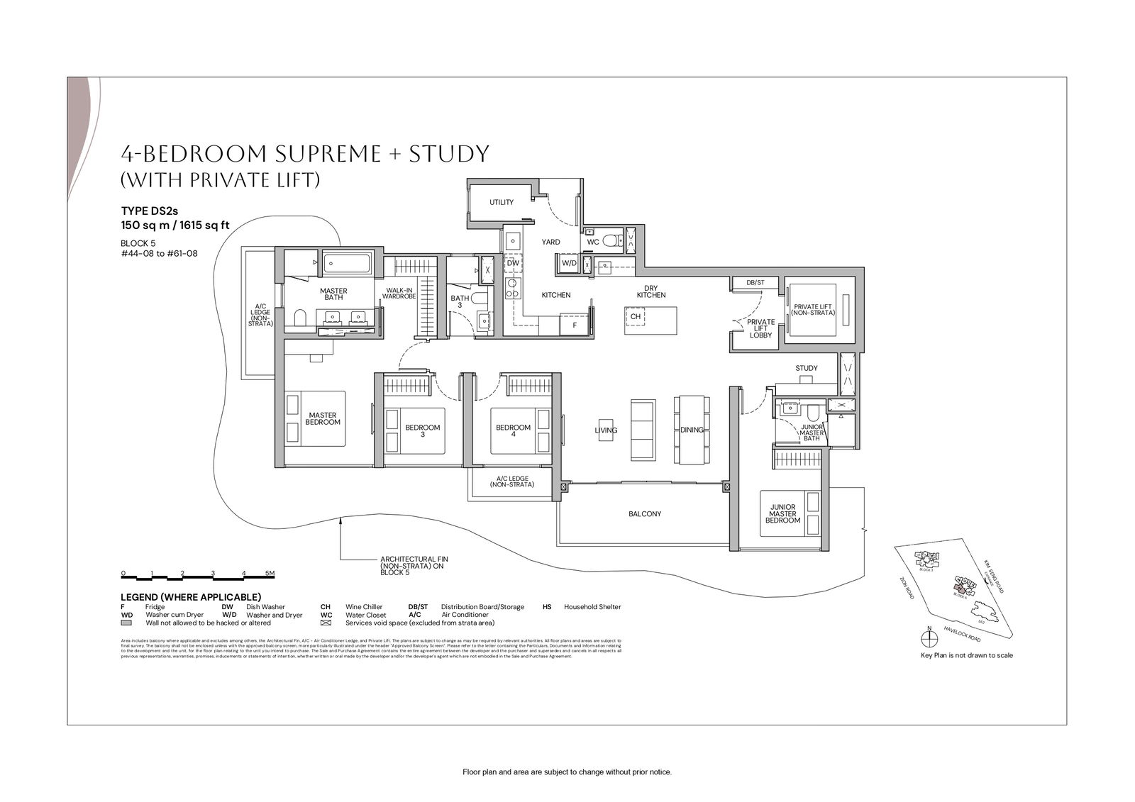 Zyon Grand 4 Bedroom Supreme + Study (With Private Lift) DS2s floor plan